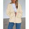 imagePRETTYGARDEN Womens Cardigan Sweaters 2025 Spring Fall Trendy Chunky Knit Outerwear Outfits Fashion Long Sleeve CardigansBeige