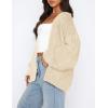 imagePRETTYGARDEN Womens Cardigan Sweaters 2025 Spring Fall Trendy Chunky Knit Outerwear Outfits Fashion Long Sleeve CardigansBeige