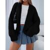 imagePRETTYGARDEN Womens Cardigan Sweaters 2025 Spring Fall Trendy Chunky Knit Outerwear Outfits Fashion Long Sleeve CardigansBlack