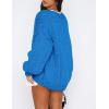 imagePRETTYGARDEN Womens Cardigan Sweaters 2025 Spring Fall Trendy Chunky Knit Outerwear Outfits Fashion Long Sleeve CardigansBlue