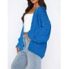 imagePRETTYGARDEN Womens Cardigan Sweaters 2025 Spring Fall Trendy Chunky Knit Outerwear Outfits Fashion Long Sleeve CardigansBlue