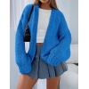 imagePRETTYGARDEN Womens Cardigan Sweaters 2025 Spring Fall Trendy Chunky Knit Outerwear Outfits Fashion Long Sleeve CardigansBlue