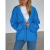 imagePRETTYGARDEN Womens Cardigan Sweaters 2025 Spring Fall Trendy Chunky Knit Outerwear Outfits Fashion Long Sleeve CardigansBlue