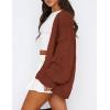 imagePRETTYGARDEN Womens Cardigan Sweaters 2025 Spring Fall Trendy Chunky Knit Outerwear Outfits Fashion Long Sleeve CardigansBrown Red