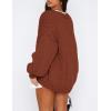 imagePRETTYGARDEN Womens Cardigan Sweaters 2025 Spring Fall Trendy Chunky Knit Outerwear Outfits Fashion Long Sleeve CardigansBrown Red