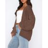 imagePRETTYGARDEN Womens Cardigan Sweaters 2025 Spring Fall Trendy Chunky Knit Outerwear Outfits Fashion Long Sleeve CardigansCoffee