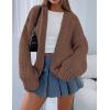 imagePRETTYGARDEN Womens Cardigan Sweaters 2025 Spring Fall Trendy Chunky Knit Outerwear Outfits Fashion Long Sleeve CardigansCoffee