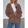imagePRETTYGARDEN Womens Cardigan Sweaters 2025 Spring Fall Trendy Chunky Knit Outerwear Outfits Fashion Long Sleeve CardigansCoffee