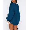 imagePRETTYGARDEN Womens Cardigan Sweaters 2025 Spring Fall Trendy Chunky Knit Outerwear Outfits Fashion Long Sleeve CardigansDark Blue