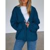 imagePRETTYGARDEN Womens Cardigan Sweaters 2025 Spring Fall Trendy Chunky Knit Outerwear Outfits Fashion Long Sleeve CardigansDark Blue
