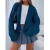 imagePRETTYGARDEN Womens Cardigan Sweaters 2025 Spring Fall Trendy Chunky Knit Outerwear Outfits Fashion Long Sleeve CardigansDark Blue