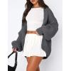 imagePRETTYGARDEN Womens Cardigan Sweaters 2025 Spring Fall Trendy Chunky Knit Outerwear Outfits Fashion Long Sleeve CardigansDark Grey