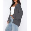 imagePRETTYGARDEN Womens Cardigan Sweaters 2025 Spring Fall Trendy Chunky Knit Outerwear Outfits Fashion Long Sleeve CardigansDark Grey