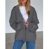 imagePRETTYGARDEN Womens Cardigan Sweaters 2025 Spring Fall Trendy Chunky Knit Outerwear Outfits Fashion Long Sleeve CardigansDark Grey