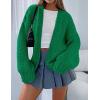 imagePRETTYGARDEN Womens Cardigan Sweaters 2025 Spring Fall Trendy Chunky Knit Outerwear Outfits Fashion Long Sleeve CardigansGreen