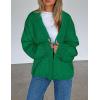 imagePRETTYGARDEN Womens Cardigan Sweaters 2025 Spring Fall Trendy Chunky Knit Outerwear Outfits Fashion Long Sleeve CardigansGreen