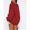 imagePRETTYGARDEN Womens Cardigan Sweaters 2025 Spring Fall Trendy Chunky Knit Outerwear Outfits Fashion Long Sleeve CardigansJujube Red