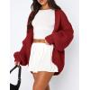 imagePRETTYGARDEN Womens Cardigan Sweaters 2025 Spring Fall Trendy Chunky Knit Outerwear Outfits Fashion Long Sleeve CardigansJujube Red