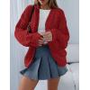 imagePRETTYGARDEN Womens Cardigan Sweaters 2025 Spring Fall Trendy Chunky Knit Outerwear Outfits Fashion Long Sleeve CardigansJujube Red