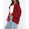 imagePRETTYGARDEN Womens Cardigan Sweaters 2025 Spring Fall Trendy Chunky Knit Outerwear Outfits Fashion Long Sleeve CardigansJujube Red