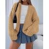 imagePRETTYGARDEN Womens Cardigan Sweaters 2025 Spring Fall Trendy Chunky Knit Outerwear Outfits Fashion Long Sleeve CardigansKhaki