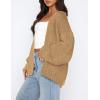 imagePRETTYGARDEN Womens Cardigan Sweaters 2025 Spring Fall Trendy Chunky Knit Outerwear Outfits Fashion Long Sleeve CardigansKhaki