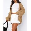 imagePRETTYGARDEN Womens Cardigan Sweaters 2025 Spring Fall Trendy Chunky Knit Outerwear Outfits Fashion Long Sleeve CardigansKhaki
