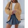 imagePRETTYGARDEN Womens Cardigan Sweaters 2025 Spring Fall Trendy Chunky Knit Outerwear Outfits Fashion Long Sleeve CardigansKhaki