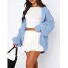 imagePRETTYGARDEN Womens Cardigan Sweaters 2025 Spring Fall Trendy Chunky Knit Outerwear Outfits Fashion Long Sleeve CardigansLight Blue