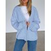 imagePRETTYGARDEN Womens Cardigan Sweaters 2025 Spring Fall Trendy Chunky Knit Outerwear Outfits Fashion Long Sleeve CardigansLight Blue