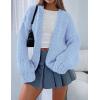 imagePRETTYGARDEN Womens Cardigan Sweaters 2025 Spring Fall Trendy Chunky Knit Outerwear Outfits Fashion Long Sleeve CardigansLight Blue