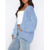 imagePRETTYGARDEN Womens Cardigan Sweaters 2025 Spring Fall Trendy Chunky Knit Outerwear Outfits Fashion Long Sleeve CardigansLight Blue