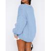 imagePRETTYGARDEN Womens Cardigan Sweaters 2025 Spring Fall Trendy Chunky Knit Outerwear Outfits Fashion Long Sleeve CardigansLight Blue