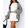imagePRETTYGARDEN Womens Cardigan Sweaters 2025 Spring Fall Trendy Chunky Knit Outerwear Outfits Fashion Long Sleeve CardigansLight Grey