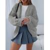 imagePRETTYGARDEN Womens Cardigan Sweaters 2025 Spring Fall Trendy Chunky Knit Outerwear Outfits Fashion Long Sleeve CardigansLight Grey