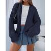 imagePRETTYGARDEN Womens Cardigan Sweaters 2025 Spring Fall Trendy Chunky Knit Outerwear Outfits Fashion Long Sleeve CardigansNavy