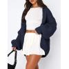 imagePRETTYGARDEN Womens Cardigan Sweaters 2025 Spring Fall Trendy Chunky Knit Outerwear Outfits Fashion Long Sleeve CardigansNavy