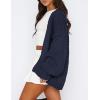 imagePRETTYGARDEN Womens Cardigan Sweaters 2025 Spring Fall Trendy Chunky Knit Outerwear Outfits Fashion Long Sleeve CardigansNavy