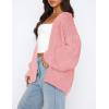imagePRETTYGARDEN Womens Cardigan Sweaters 2025 Spring Fall Trendy Chunky Knit Outerwear Outfits Fashion Long Sleeve CardigansPink