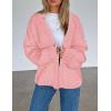 imagePRETTYGARDEN Womens Cardigan Sweaters 2025 Spring Fall Trendy Chunky Knit Outerwear Outfits Fashion Long Sleeve CardigansPink
