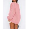 imagePRETTYGARDEN Womens Cardigan Sweaters 2025 Spring Fall Trendy Chunky Knit Outerwear Outfits Fashion Long Sleeve CardigansPink