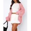 imagePRETTYGARDEN Womens Cardigan Sweaters 2025 Spring Fall Trendy Chunky Knit Outerwear Outfits Fashion Long Sleeve CardigansPink