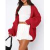 imagePRETTYGARDEN Womens Cardigan Sweaters 2025 Spring Fall Trendy Chunky Knit Outerwear Outfits Fashion Long Sleeve CardigansRed