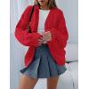 imagePRETTYGARDEN Womens Cardigan Sweaters 2025 Spring Fall Trendy Chunky Knit Outerwear Outfits Fashion Long Sleeve CardigansRed