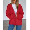 imagePRETTYGARDEN Womens Cardigan Sweaters 2025 Spring Fall Trendy Chunky Knit Outerwear Outfits Fashion Long Sleeve CardigansRed