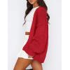 imagePRETTYGARDEN Womens Cardigan Sweaters 2025 Spring Fall Trendy Chunky Knit Outerwear Outfits Fashion Long Sleeve CardigansRed