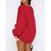 imagePRETTYGARDEN Womens Cardigan Sweaters 2025 Spring Fall Trendy Chunky Knit Outerwear Outfits Fashion Long Sleeve CardigansRed