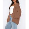 imagePRETTYGARDEN Womens Cardigan Sweaters 2025 Spring Fall Trendy Chunky Knit Outerwear Outfits Fashion Long Sleeve CardigansRed Camel