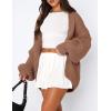 imagePRETTYGARDEN Womens Cardigan Sweaters 2025 Spring Fall Trendy Chunky Knit Outerwear Outfits Fashion Long Sleeve CardigansRed Camel