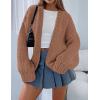 imagePRETTYGARDEN Womens Cardigan Sweaters 2025 Spring Fall Trendy Chunky Knit Outerwear Outfits Fashion Long Sleeve CardigansRed Camel
